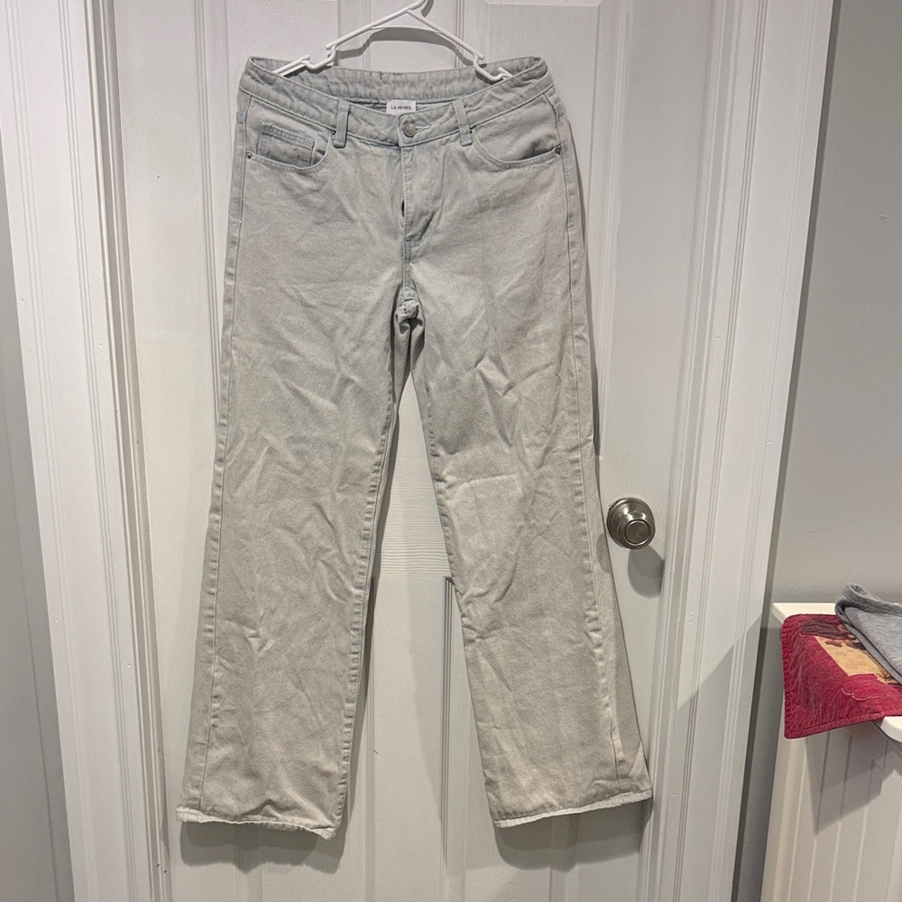 La Hearts Women's Gray Flare Jeans